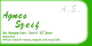 agnes szeif business card